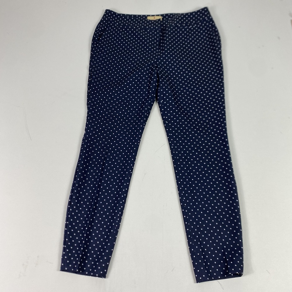 Sport Haley Pants Womens 10 Navy Blue Polka Dot Ankle Golf Stretch Crop Casual